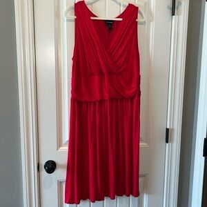 Lane Bryant casual red sleeveless knee length dress flattering size 18/20